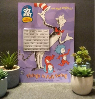 Vtg 2003 The Cat In The Hat "Things In Full Swing" Coloring Book w/ Magnets Game - Image 1 of 4