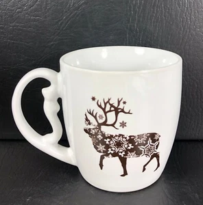 Taza de alce reno Modern Gourmet Foods 14 oz. Marrón Blanco - Imagen 1 de 6
