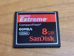 SANDISK CF EXTREME 8GB COMPACT FLASH MEMORY CARD - M1970 - Picture 1 of 2