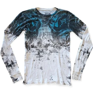 Neu Herren Vintage Archaic by AFFLICTION Langarm Thermo Hemd Größe Large Y2K - Bild 1 von 2