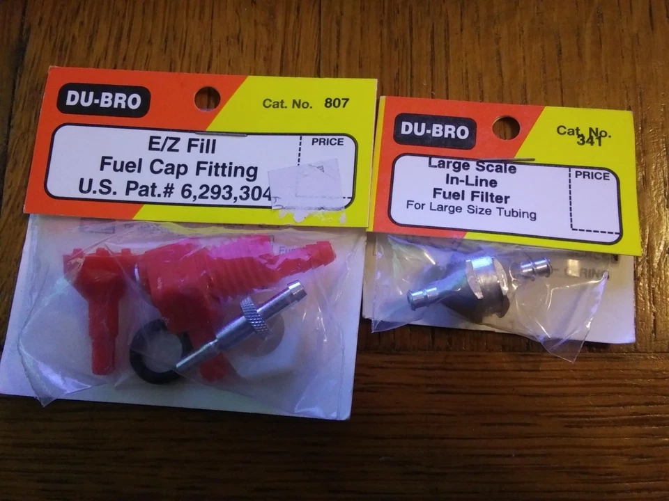 DuBro E/Z Fill Fuel Can Fitting Remote Control Airplane DUB807 & Filter DUB341 - Image 1 of 2