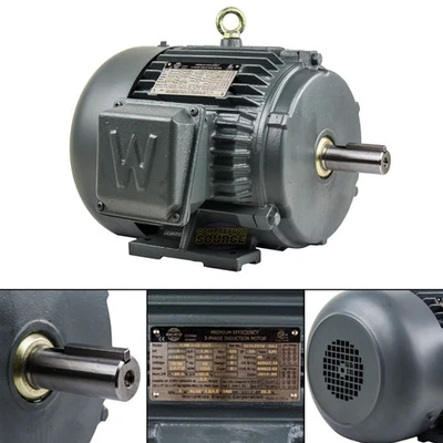 3 HP 3 Phase Electric Motor 1800 RPM 182T Frame TEFC 230/460V Premium Efficiency - Image 1 of 4