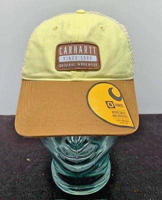 Sombrero para mujer Carhartt Snapback amarillo pálido y tostado lona malla espalda nuevo con etiquetas  Foto 1 de 4