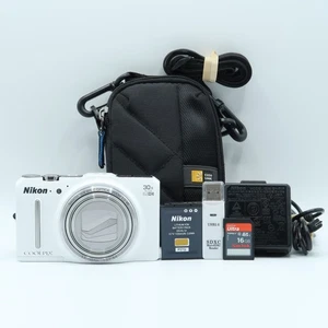 Nikon Coolpix S9700 White 16MP Compact Digital Camera 30x Zoom Tested Full Kit - Picture 1 of 24