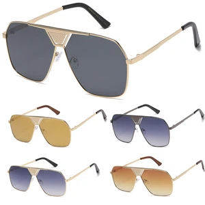 Sunglasses Square Aviator Luxury Fashion Designer Hip Hop UV Protection Trendy - Picture 1 of 10