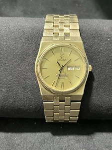 Ω Omega Constellation Chronometer Quartz 10k Gold Filled Day Date Vintage 1900s - Picture 1 of 5