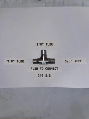 Parker LEGRIS 3804 60 00 Union Tee 3/8”, 316 L Stainless Steel, Push To Connect - Image 1 of 4