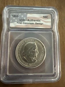 1893 Columbian Half Dollar 🏛 ICG Certified Silver Classic – Expo Commem 📜 - Picture 1 of 4