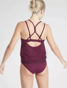 ATHLETA Cross Back Swim Tank 34 B/C Velvet Plum #405802 - Picture 1 of 2