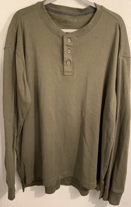 Stanley Green 1/4 Button Long Sleeve Knit Pullover 60% Cotton 40% Polyester XL - Picture 1 of 9