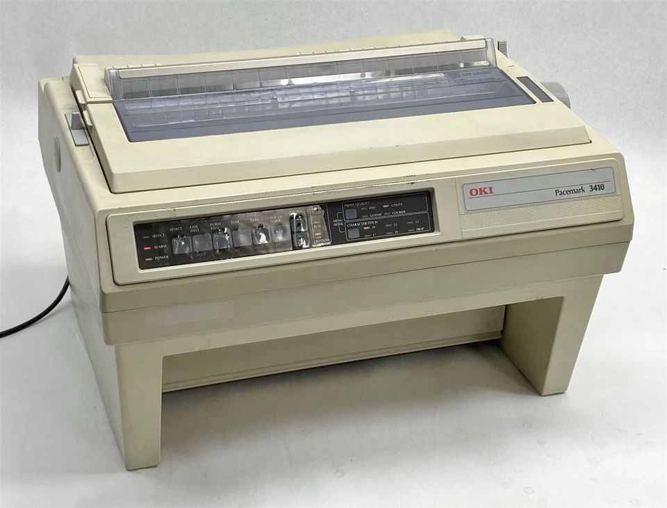 Okidata Pacemark 3410 Dot Matrix Monochrome Printer GE8285A w/ Bottom Feed - Image 1 of 4