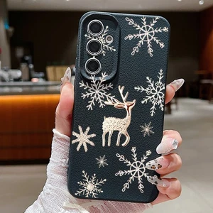 Christmas Elk Silicone Case For Samsung S25 Ultra Edge S24 FE S23 S22 Plus Cover - Picture 1 of 19