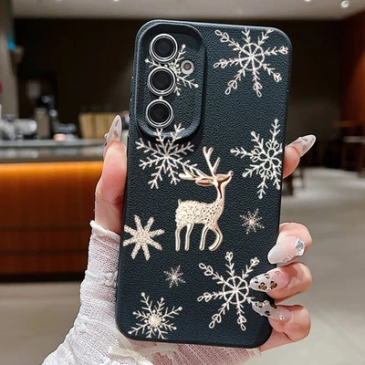 Christmas Elk Silicone Case For Samsung S25 Ultra Edge S24 FE S23 S22 Plus Cover - Image 1 of 4