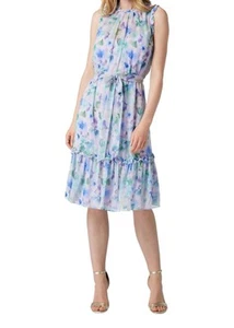 adrianna papell dress 14 Watercolor Floral Chiffon Print Dress Woman’s - Picture 1 of 12