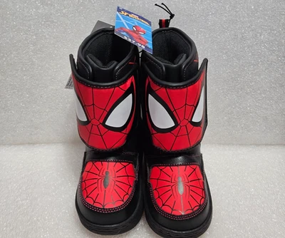 Spiderman Marvel Size 7 Toddler Boots Boys Light up Snow Winter Kids Shoes NEW - Image 1 of 4