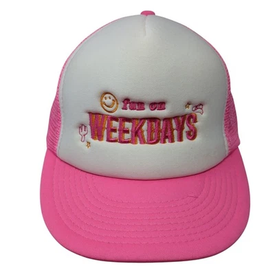 Chapéu caminhoneiro Fun On Weekdays Snapback malha traseira rosa tamanho único Cobra - Imagem 1 de 4