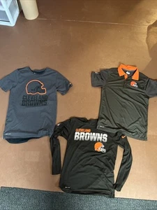Lot Of 3 Nike Cleveland Browns Dri Fit Shirts All Size Small Excellent Condition - Picture 1 of 7