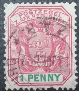 SOUTH  AFRICA:- Historical Stamps 1d "Zuid Afrikaanse Postzegel" Red & Green - Picture 1 of 2