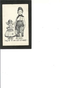 DUTCH KIDS VINTAGE PC "Long mit Luf & Short mit Money" 3-9-1913 Sender Revised - Picture 1 of 2