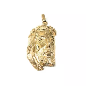Pendente testa di Cristo in oro giallo 750% - Picture 1 of 4