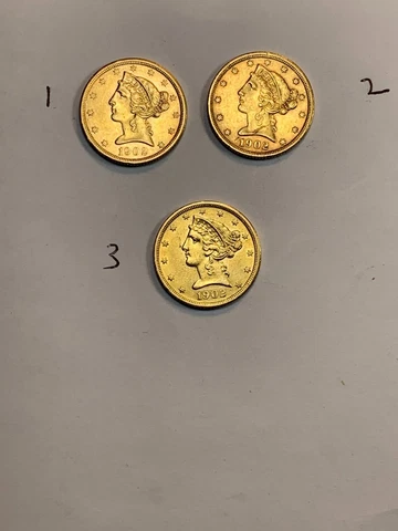 1902 S S $5 Five Dollar Liberty Head Gold Half Eagle Cover