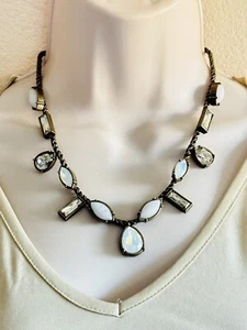 Silpada Kr Collection Necklace Brass Crystal Rhinestone Collar Retired Rare Rope - Picture 1 of 10