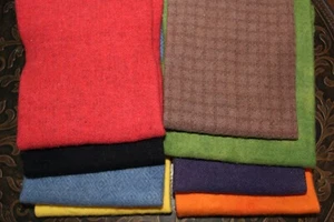 Hand Dyed Wool for Applique, Rug Hooking, Crafts - 8 Fat Quarters- The Rainbow - Picture 1 of 1