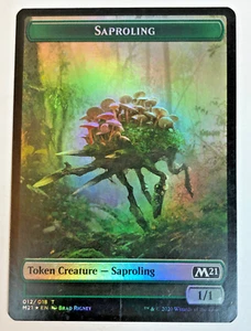 Magic the Gathering MTG M21: SAPROLING / ANGEL Token Karte FOLIE NM - Bild 1 von 2