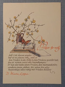 Postal antigua postal dicho cita Martin Luther Pfauenauge - Imagen 1 de 2