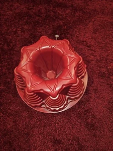 Vintage JELLO Mold Cake Ring Gelatin Salad Red Plastic Holiday Christmas Dessert - Picture 1 of 3
