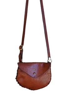 DE PALMA LEDER Distressed Tabak Leder Umhängetasche BRANDNEU mit Etikett - Bild 1 von 6