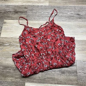 DIVIDED by H&M Adjustable Straps Red Floral Print Casual Romper Girl's Size 4 - Picture 1 of 8