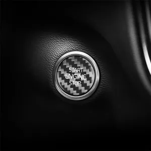 Pure Carbon Fiber Car Front Start Stop Button Sticker For Volvo XC40 19 20 21 22 - Picture 1 of 13