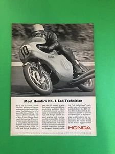 1966 HONDA GRAND PRIX 350 JIM REDMAN ORIGINAL VINTAGE PRINTED ADVERTISEMENT - Picture 1 of 1