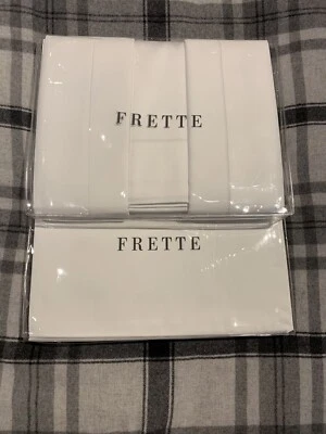 FRETTE MONZA KING 5 PC MATCHING SET SATEEN WHITE DUVET COVER+4 PC SHEET $1,350 - Image 1 of 3