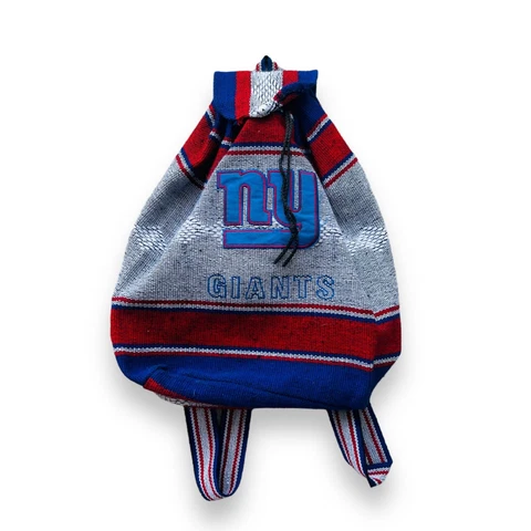 NY Giants Mexican Blanket Embroidered Backpack Grey / Red / Blue Cover