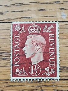 Great Britain Stamp King George VI 1 1/2d Used 237 Wave Cancel - Picture 1 of 2