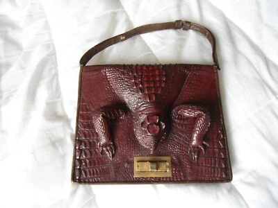sac en croco fabrication artisanale locale Indochine 1948 crocodile véritable - Photo 1/4