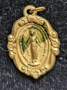 Zierliche goldene Wundermedaille der Unbefleckten Empfängnis 60er Jahre 0,75 cm - Bild 1 von 3