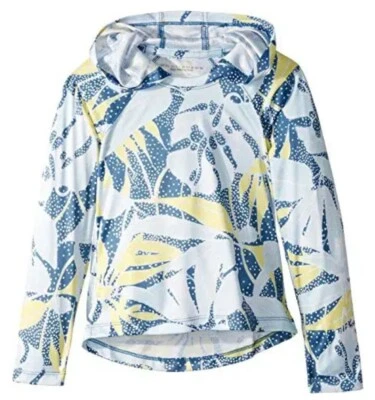 COLUMBIA– Sudadera con capucha Super Tidal™ para niñas estampado de hojas azul/amarillo L (14/16) nueva sin etiquetas  Foto 1 de 4