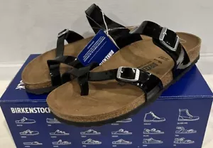 Birkenstock Mayari Black Shiny Patent Birko-flor NEW! Size 41 Narrow Fit, L10 M8 - Picture 1 of 9