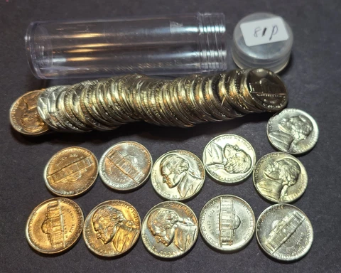 1981 P BU Jefferson Nickel Uncirculated Roll 40 Coin Roll Taken From Mint Sets Cover