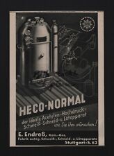 STUTTGART, Werbung 1938, E. Endress KG Fabrik autogener Schweiss-Löt-Apparate