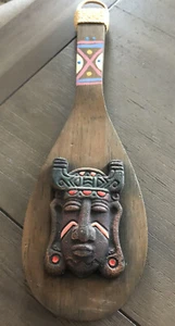 Handcarved Wooden Mexican Painted Folk Art Wall Decor 12” Spoon - Picture 1 of 9
