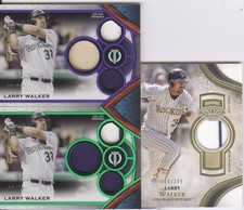 LARRY WALKER 2021 TRIBUTE TRIPLE RELIC #TTR-LW 8/99 &49/50 + TIER ONE RELIC /399