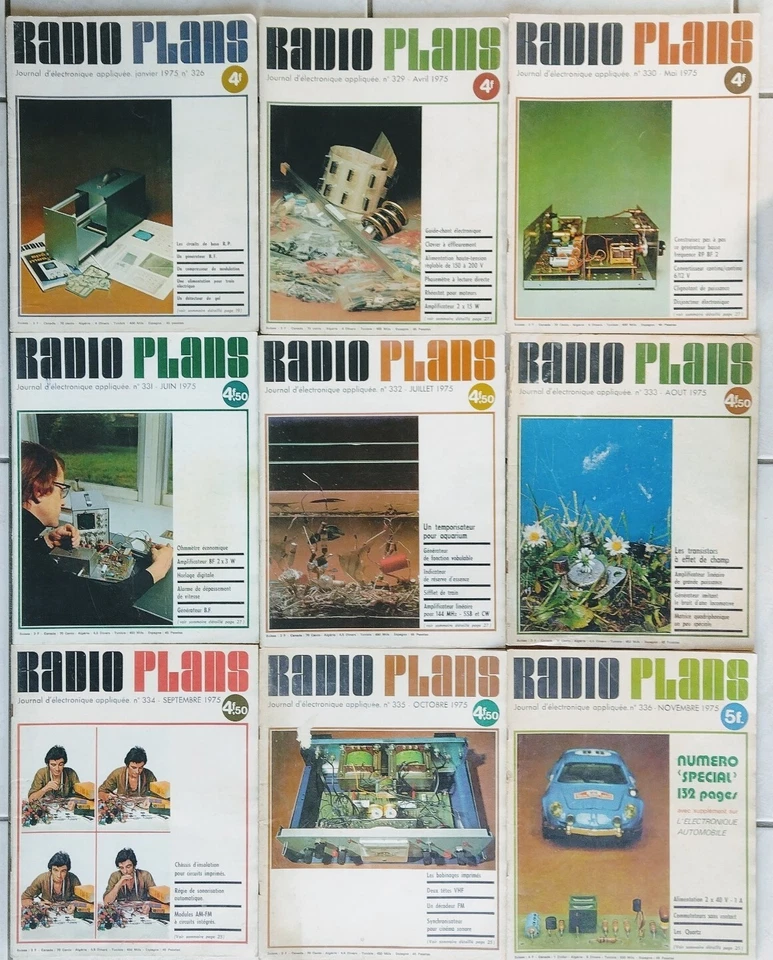 9 revues mensuelles Radio Plans année 1975 manque Février, Mars et Décembre - Photo 1/1