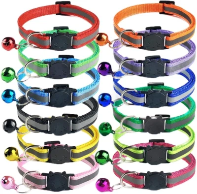 AISHOW 12 Stück Katzenhalsband Reflektierend,Katzenhalsband Mit Sicherheitsverschluss U