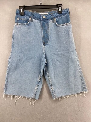 Topman 短裤男式 28 码修身剪裁牛仔短裤原始下摆口袋纽扣门襟 — 第 1/4 张图片