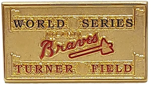 Prendedor de solapa MLB Serie Mundial Atlanta Braves "Turner Field" (tono dorado) - Imagen 1 de 3