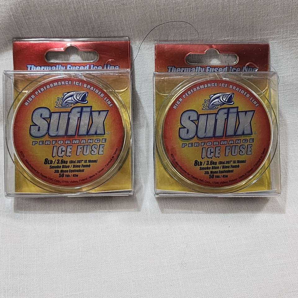 Línea de pesca Sufix Performance Ice Fuse azul humo, 8 libras 50 yardas X 2 TF Foto 1 de 1